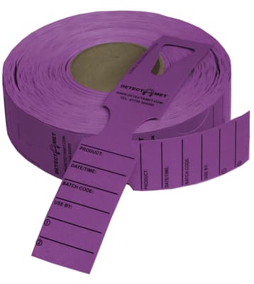 High Heat Keyhole Identification Tags, Laminate, Color-Coded, Metal Detectable, 11"L x 2"W, 500/Roll