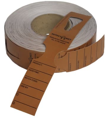 High Heat Keyhole Identification Tags, Laminate, Color-Coded, Metal Detectable, 11"L x 2"W, 500/Roll