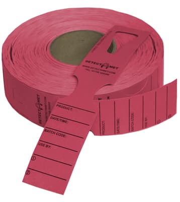 Keyhole Identification Tags, Laminate, Color-Coded, Metal Detectable, 7.5"L x 1"W, 500/Roll