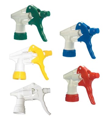 Plastic Trigger Sprayer, 9.25"L Dip Tube, 28/400 Thread, Color-Coded, 1 Each