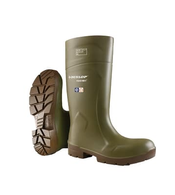 Dunlop® FoodPro Purofort® Safety Boots, Steel Toe, 15", Polyurethane, Color-Coded, Waterproof, 1 Pair