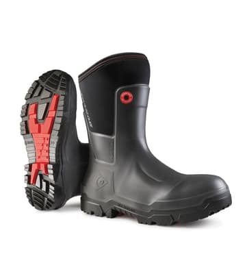 Dunlop® Snugboot Craftsman Safety Boots, 10", Purotex®, Black, Slip-Resistant, Waterproof, Insulated, 1 Pair