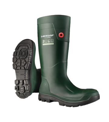 Dunlop® Purofort® FieldPRO Safety Boots, 16", Sneaker Fit, Polyurethane, Green, SRC Outsole, Waterproof, Insulated, 1 Pair