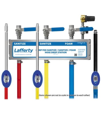 3 Hose Pump Fed Sanitize/Rinse/Foam Hose Drop Station
