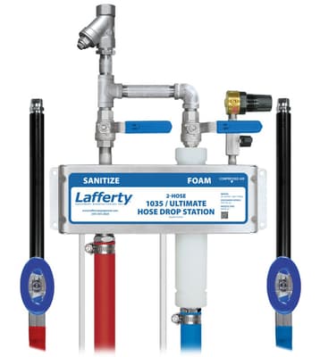 Lafferty® 2-Hose 1035 Sanitize/Ultimate Foam Hose Drop Station