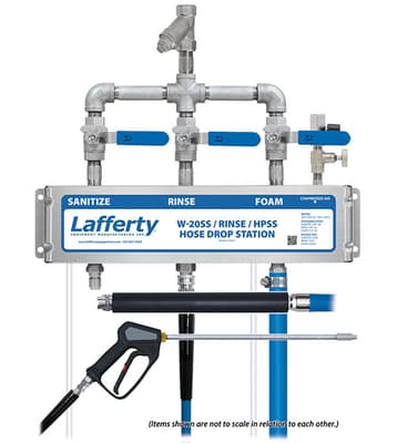 Lafferty® W-20SS Sanitize/Rinse/HPSS Foam Hose Drop Station