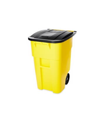 Rubbermaid® Rollout Container with Lid, 8" Wheels, Color-Coded, 1 Each