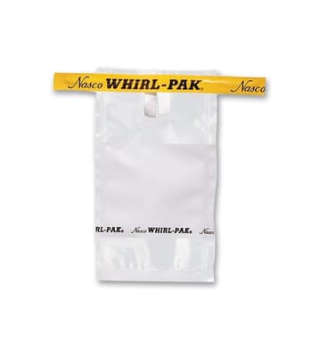 Whirl-Pak® Write-On Sample Bags, Clear with White Strip, Sterile, 1 Box