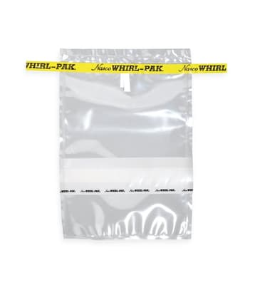 Whirl-Pak® Write-On Sample Bags, Clear with White Strip, Sterile, 1 Box