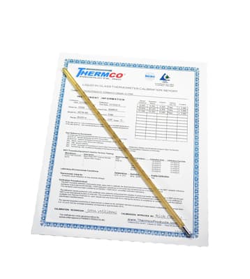 Thermco® Certified Mercury Milk Testing Thermometer - 76 Immersion, 0.5°F Divisions, 15"