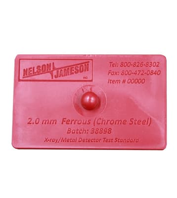 Delrin® Metal Detector Calibration Test Cards, 1 Each