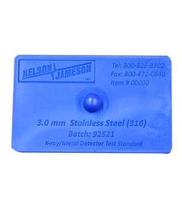 Delrin® Metal Detector Calibration Test Cards, 1 Each