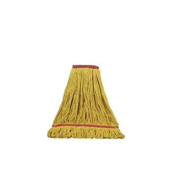 Blended Looped-End Wet Mop Head, Wide 5" Band, Color-Coded, Disposable, 1 Each