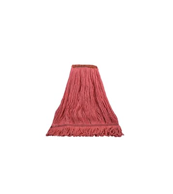Blended Looped-End Wet Mop Head, Wide 5" Band, Color-Coded, Disposable, 1 Each