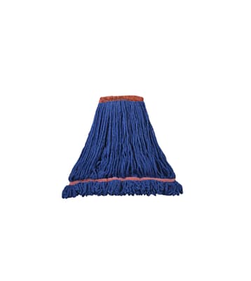 Blended Looped-End Wet Mop Head, Wide 5" Band, Color-Coded, Disposable, 1 Each