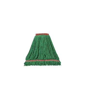 Blended Looped-End Wet Mop Head, Wide 5" Band, Color-Coded, Disposable, 1 Each