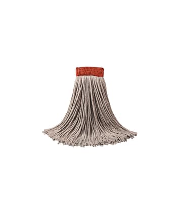 Blended Cut-End Wet Mop Head, Wide 5" Band, Color-Coded, Disposable, 1 Each