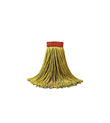 Blended Cut-End Wet Mop Head, Wide 5" Band, Color-Coded, Disposable, 1 Each