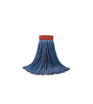 Blended Cut-End Wet Mop Head, Wide 5" Band, Color-Coded, Disposable, 1 Each