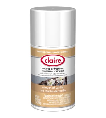 Claire® Metered Air Freshener Refills, 7-oz Net, Aerosol, 12 Cans/Case