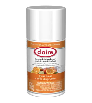 Claire® Metered Air Freshener Refills, 7-oz Net, Aerosol, 12 Cans/Case