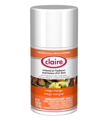 Claire® Metered Air Freshener Refills, 7-oz Net, Aerosol, 12 Cans/Case