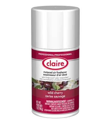 Claire® Metered Air Freshener Refills, 7-oz Net, Aerosol, 12 Cans/Case