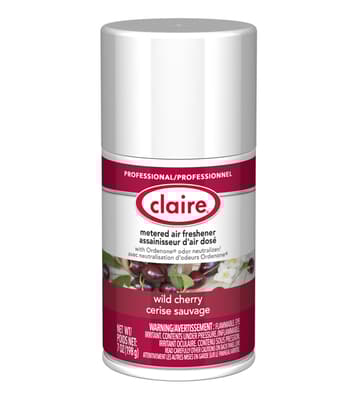 Claire® Metered Air Freshener Refills, 7-oz Net, Aerosol, 12 Cans/Case