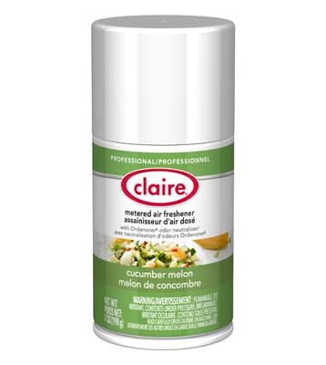 Claire® Metered Air Freshener Refills, 7-oz Net, Aerosol, 12 Cans/Case
