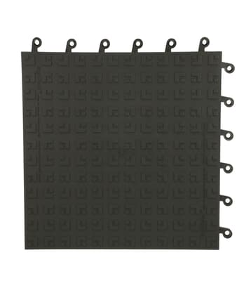 562 ErgoDeck Heavy-Duty Solid Interlocking Flooring Tiles, Black, 18" x 18", 1 Each
