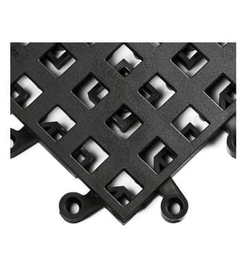 564 ErgoDeck Open Interlocking Flooring Tiles, Charcoal, 18" x 18", 1 Each