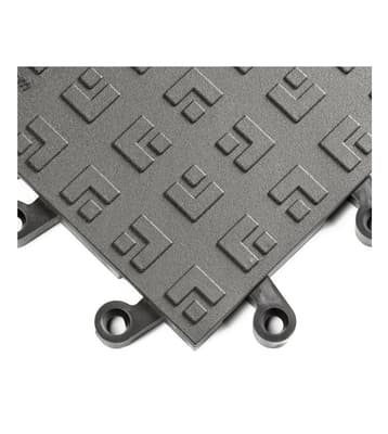 566 ErgoDeck Solid Interlocking Flooring Tiles, Charcoal, 18" x 18", 1 Each
