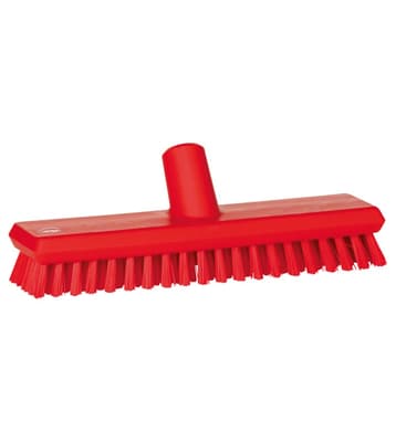 Vikan® Deck Scrub Brush, Color-Coded, 3"W x 10.6"L, Extra-Stiff Polyester Bristles, Polypropylene Block, 1 Each