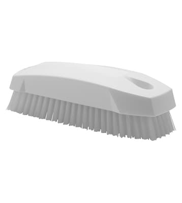 Vikan® Nail Brush, Color-Coded, 2"W x 5.1"L, Stiff Polyester Bristles, Polypropylene Block, 1 Each
