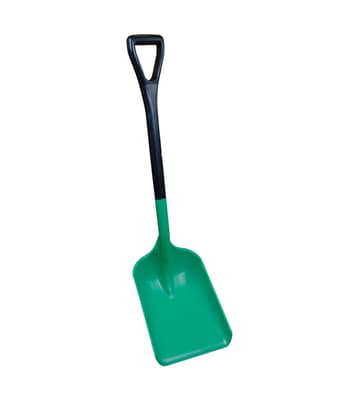 Vikan® Medium Safety Shovel with D-Grip Handle, Green/Black, 1 Each