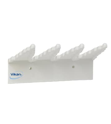 Vikan® Wall Bracket System, Color-Coded, 9.4"L x 6.7"W x 2.4"H, Polypropylene, Holds 3 Tools, 1 Each