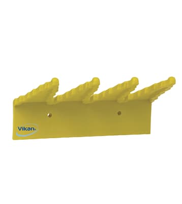 Vikan® Wall Bracket System, Color-Coded, 9.4"L x 6.7"W x 2.4"H, Polypropylene, Holds 3 Tools, 1 Each