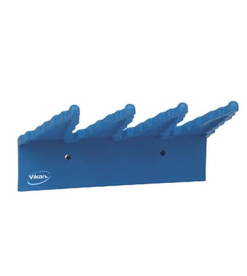 Vikan® Wall Bracket System, Color-Coded, 9.4"L x 6.7"W x 2.4"H, Polypropylene, Holds 3 Tools, 1 Each