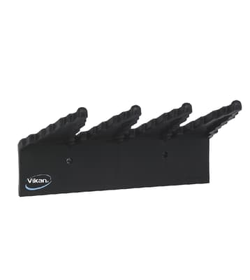 Vikan® Wall Bracket System, Color-Coded, 9.4"L x 6.7"W x 2.4"H, Polypropylene, Holds 3 Tools, 1 Each