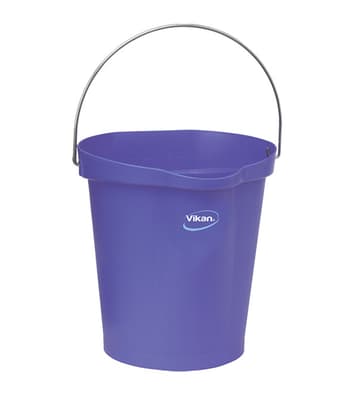 Vikan® Flat-Sided Pail, Color-Coded, Polypropylene, 1 Each
