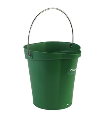 Vikan® Flat-Sided Pail, Color-Coded, Polypropylene, 1 Each