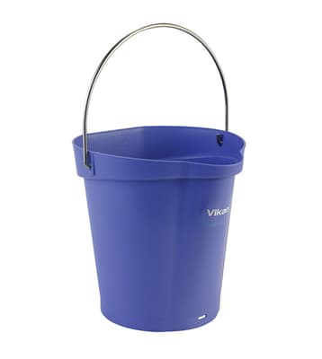 Vikan® Flat-Sided Pail, Color-Coded, Polypropylene, 1 Each