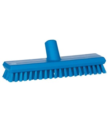Vikan® Deck Scrub Brush, Color-Coded, 3"W x 10.6"L, Extra-Stiff Polyester Bristles, Polypropylene Block, 1 Each