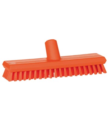 Vikan® Deck Scrub Brush, Color-Coded, 3"W x 10.6"L, Extra-Stiff Polyester Bristles, Polypropylene Block, 1 Each