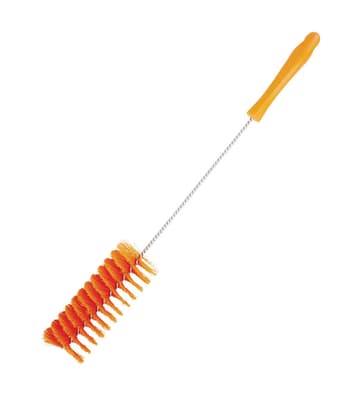 Vikan® Tube and Valve Brush, Color-Coded, Medium Polyester Bristles, Stainless Steel/Polypropylene Handle, 1 Each