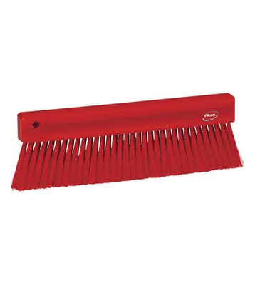 Vikan® Long Bench Brush, Color-Coded, 1.2"W x 11.8"L, Soft Polyester Bristles, Polypropylene Block, 1 Each