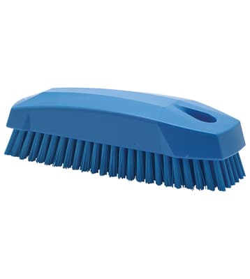 Vikan® Nail Brush, Color-Coded, 2"W x 5.1"L, Stiff Polyester Bristles, Polypropylene Block, 1 Each