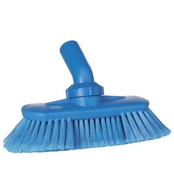 Vikan® Adjustable Angle Wall & Floor Brush, Color-Coded, 5.1"W x 9.4"L, Soft Polyester Bristles, Flagged, Polypropylene Block, 1 Each