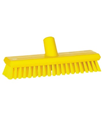 Vikan® Waterfed Deck Scrub Brush, Color-Coded, 2.95"W x 10.9"L, Stiff Polyester Bristles, Polypropylene Block, 1 Each