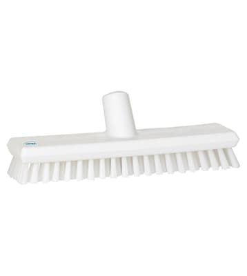 Vikan® Deck Scrub Brush, Color-Coded, 3"W x 10.6"L, Extra-Stiff Polyester Bristles, Polypropylene Block, 1 Each